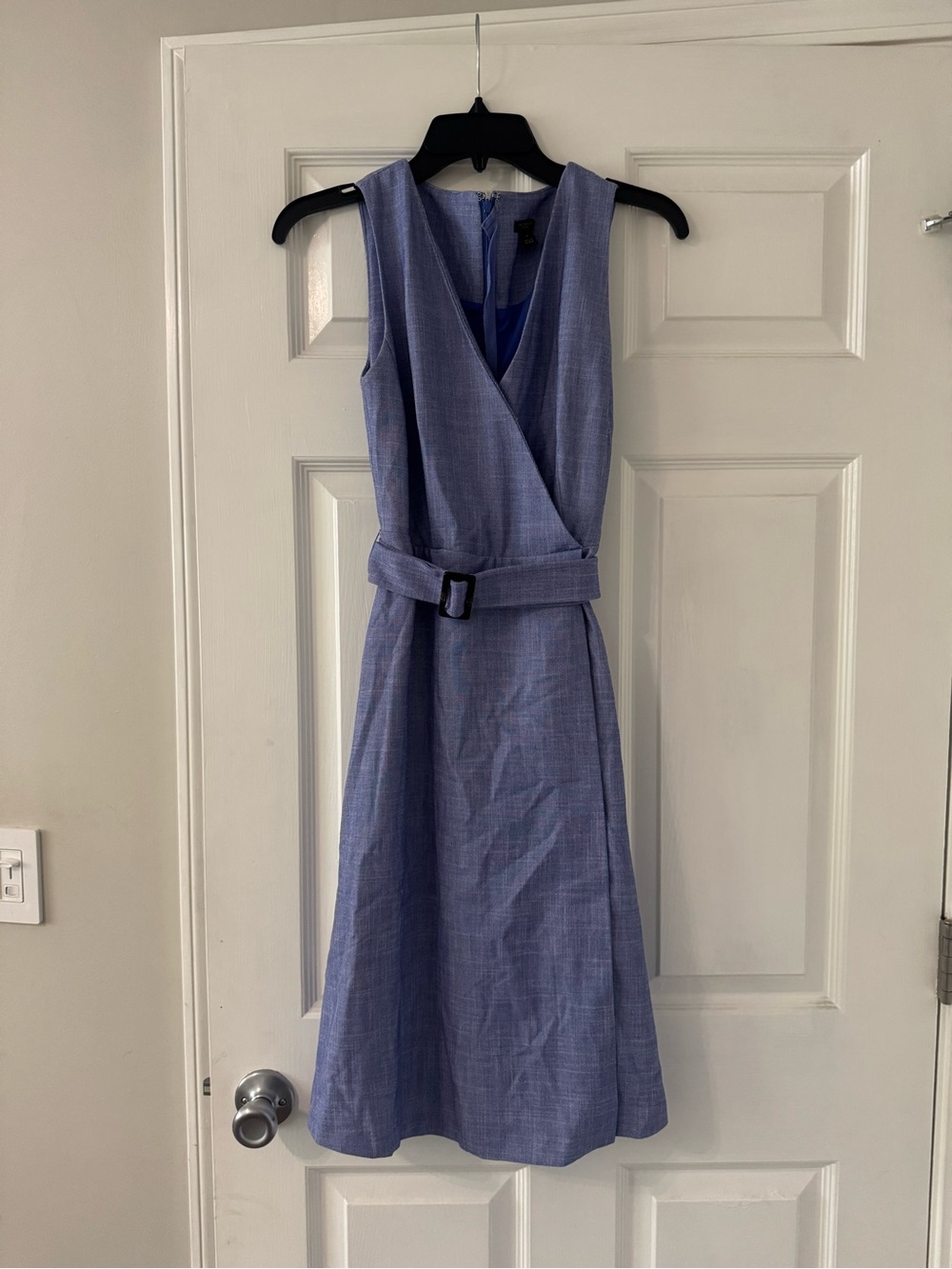 Ann Taylor Lilac Wrap-Front Sleeveless Dress with Belt
